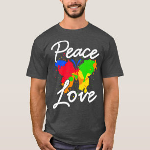 T-shirt Papillon coloré Peace Love