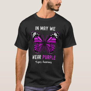 T-shirt Papillon cool En Mai Nous Portons Violet Lupus Lau