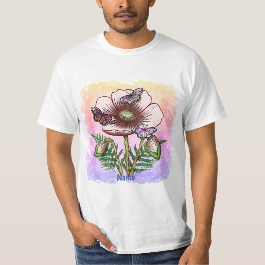 T-shirt Papillon Coquelicot Pâle (Devant)