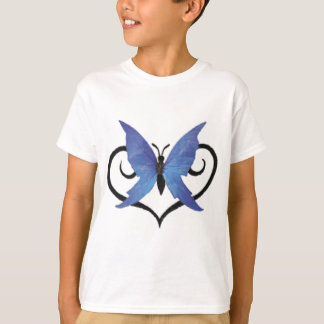 T-shirt papillon d'amour bleu mignon