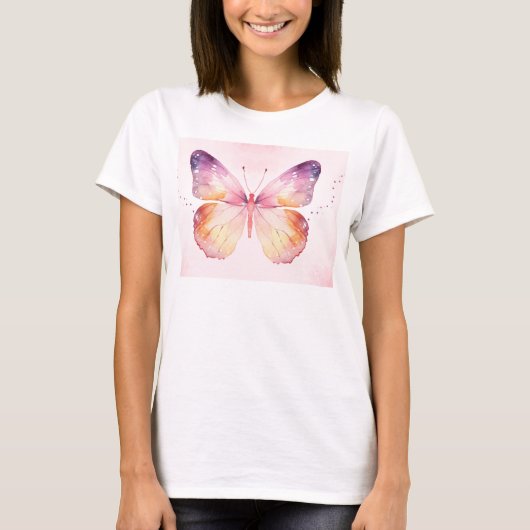 T-shirt Papillon d'aquarelle Art (Devant)