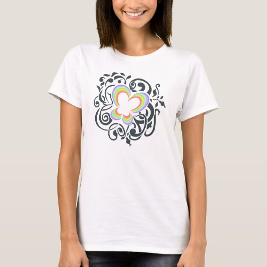 T-shirt Papillon d'arc-en-ciel (Devant)