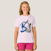 T-shirt Papillon de chat siamois Monogramme initial B mign (Devant entier)