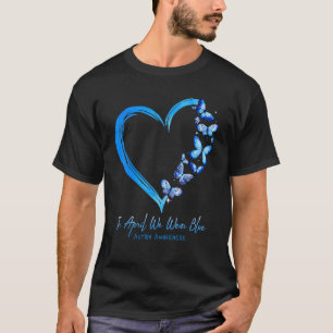 T-shirt Papillon de cœur En avril nous portons du bleu pou