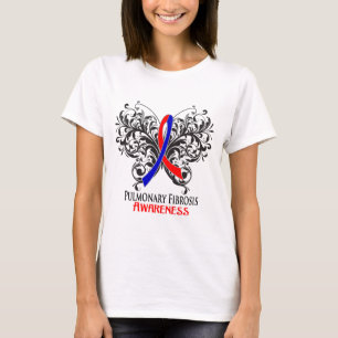 T-shirt Papillon de conscience de fibrose pulmonaire