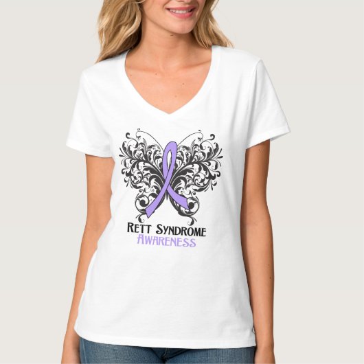 T-shirt Papillon de conscience de syndrome de Rett (Devant)