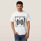 T-shirt Papillon de conscience de tumeur cérébrale (Devant entier)