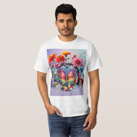 T-shirt Papillon de fleurs (Devant entier)