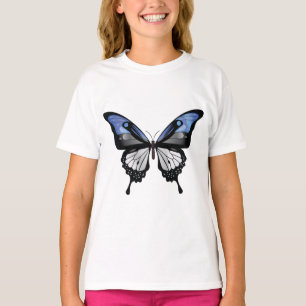 T-shirt Papillon de l'estonie Swallowtail Drapeau Autocoll