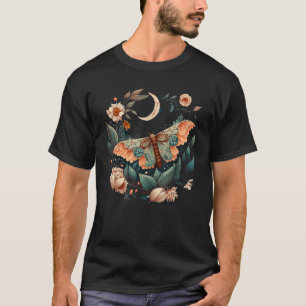 T-shirt Papillon de lune de fleur céleste Vintage