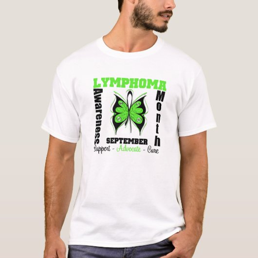 T-shirt Papillon de mois de CONSCIENCE de lymphome par des (Devant)