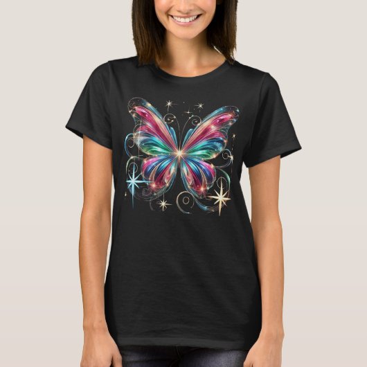 T-shirt Papillon de Noël coloré (Devant)