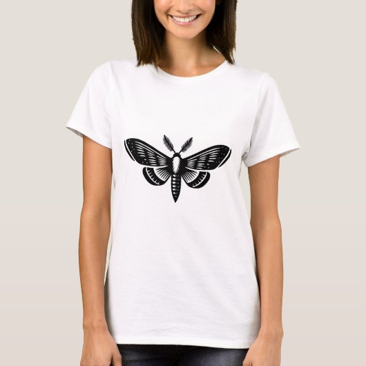 T-shirt Papillon de nuit - Noir (Devant)