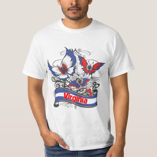 T-shirt Papillon de patriotisme de la Virginie (Devant)