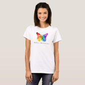 T-shirt Papillon de puzzle d'arc-en-ciel de (Devant entier)