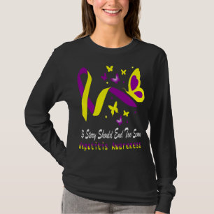 T-shirt Papillon de sensibilisation à l'hépatite Purple et