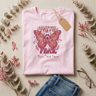 T-shirt Papillon de sensibilisation au cancer du sein Foi