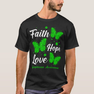 T-shirt Papillon de sensibilisation au lymphome Faith Hope