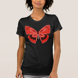 T-shirt Papillon de style Art nouveau rouge