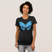 T-shirt Papillon de style Art Nouveau Turquoise Bleu (Devant entier)