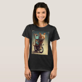 T-shirt Papillon de vélo de chat (Devant entier)