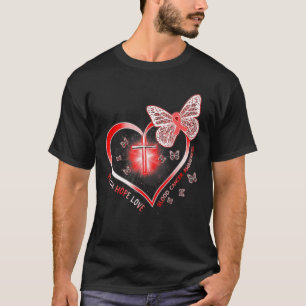 T-shirt Papillon d'espoir foi et amour pour le cancer du s