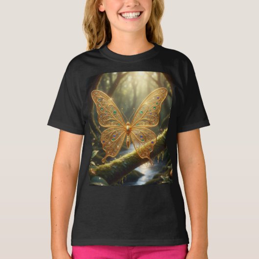T-shirt Papillon doré (Devant)
