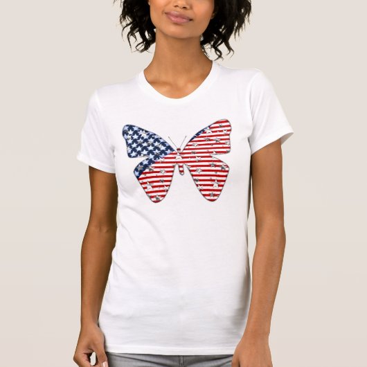 T-shirt Papillon du drapeau américain (Devant)