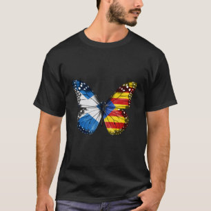 T-shirt Papillon du drapeau catalan écossais