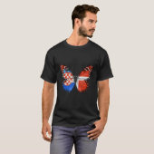T-shirt Papillon du drapeau croato-danois (Devant entier)