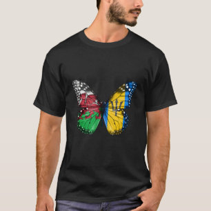 T-shirt Papillon du drapeau de la Barbade galloise