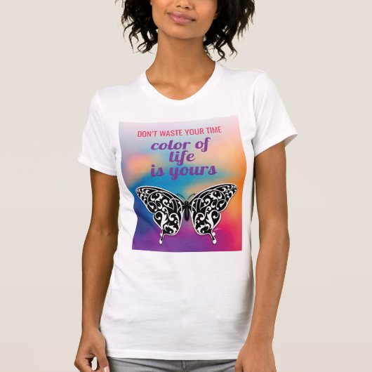 T-shirt Papillon élégant et design de coucher de soleil co (Devant)