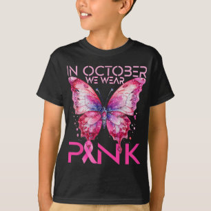 T-shirt Papillon En Octobre Nous Portons Le Cancer Du Sein