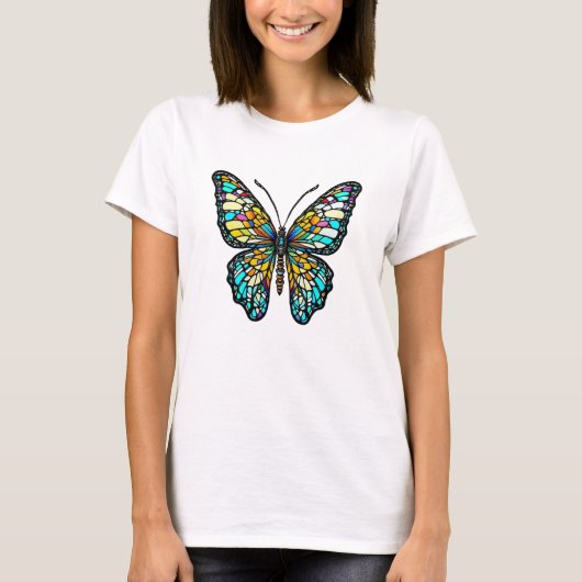 T-shirt Papillon en verre coloré (Devant)