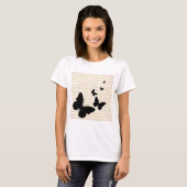 T-shirt Papillon et notes roses (Devant entier)