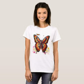T-shirt Papillon, fleurs (Devant entier)