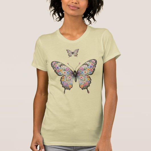 T-shirt Papillon floral orné (Devant)