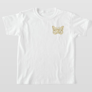 T-shirt Papillon géométrique en or imprimé