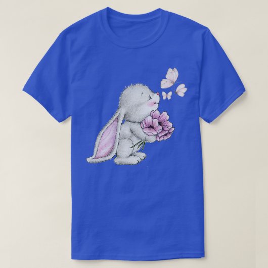 T-shirt Papillon graphique lapin Ester, fleurs (Design devant)