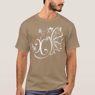 T-shirt Papillon Grunge Fairycore Esthétique Lettre X Mono