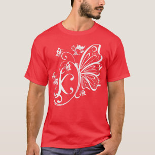 T-shirt Papillon Grunge Fairycore Lettre esthétique K Mono