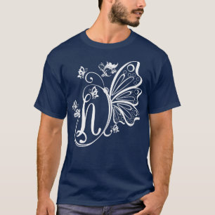 T-shirt Papillon Grunge Fairycore Lettre esthétique N Mono