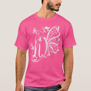T-shirt Papillon Grunge Fairycore Lettre esthétique N Mono