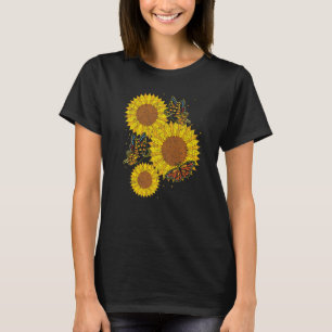 T-shirt Papillon Hippie Fleur fleurs Sunshine Sunflowe