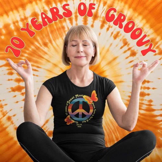 T-shirt Papillon hippie rétro 70e photo Anniversaire