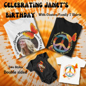 T-shirt Papillon hippie rétro 70e photo Anniversaire