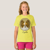 T-shirt Papillon (Hound Tri) Peinture - Art Chien original (Devant entier)