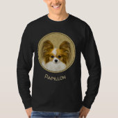 T-shirt Papillon (Hound Tri) Peinture - Art original du ch (Devant)