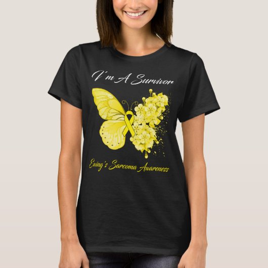 T-shirt Papillon I’m A Survivor Ewing's Sarcoma Awareness (Devant)