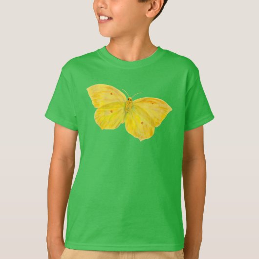 T-shirt Papillon jaune Volant de pierre de taille commune (Devant)